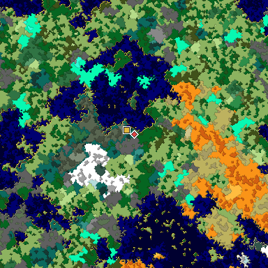 Map of Bedrock seed 2347521 around the world origin