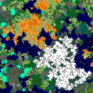 Map of Bedrock seed 898319973 around the world origin