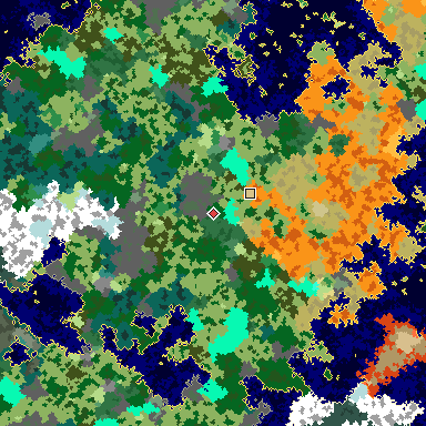 Map of Bedrock seed 721567016 around the world origin