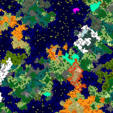 Map of Bedrock seed -2596736 around the world origin
