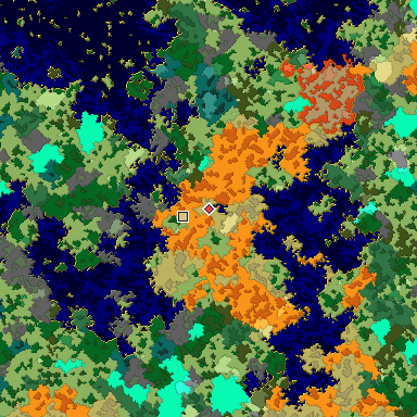Map of Bedrock seed 172343204 around the world origin