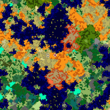 Map of Bedrock seed -876834535 around the world origin