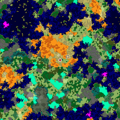 Map of Bedrock seed 373237018 around the world origin