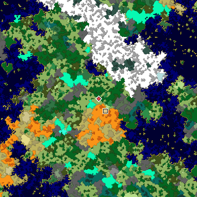 Map of Bedrock seed 1307149061 around the world origin
