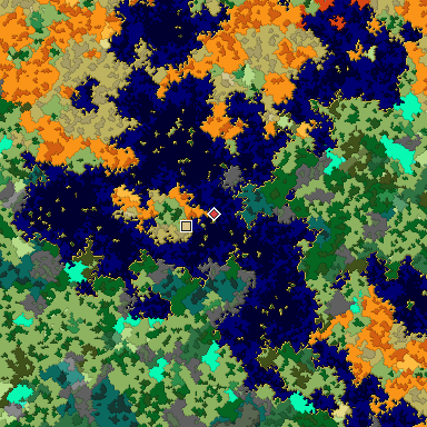 Map of Bedrock seed 1397777529 around the world origin