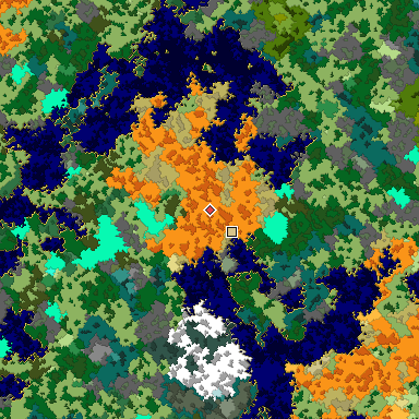 Map of Bedrock seed 227593144 around the world origin