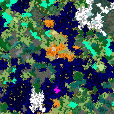Map of Bedrock seed -26158172 around the world origin