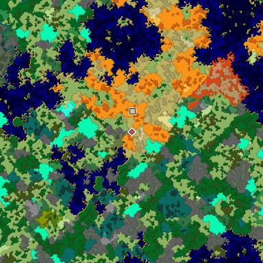 Map of Bedrock seed 1607904213 around the world origin
