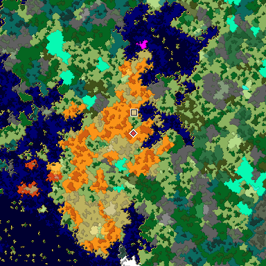 Map of Bedrock seed -1752477757 around the world origin