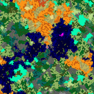 Map of Bedrock seed -352631125 around the world origin