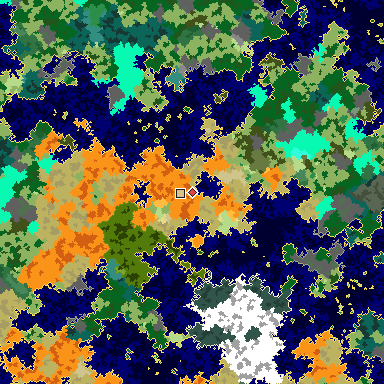Map of Bedrock seed 553240037 around the world origin