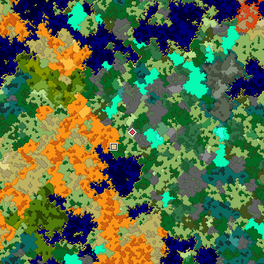 Map of Bedrock seed 392014286 around the world origin