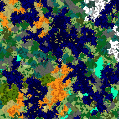 Map of Bedrock seed -82834582 around the world origin
