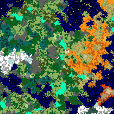 Map of Bedrock seed 721567016 around the world origin