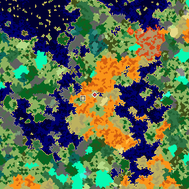 Map of Bedrock seed 172343204 around the world origin