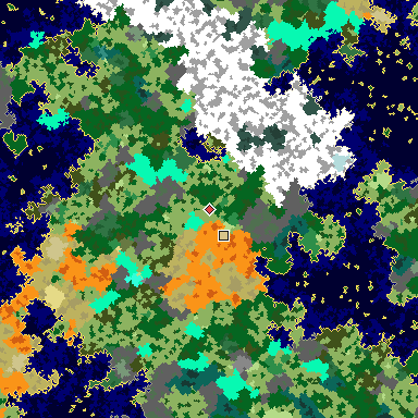 Map of Bedrock seed 1307149061 around the world origin