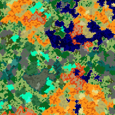 Map of Bedrock seed 1487027386 around the world origin