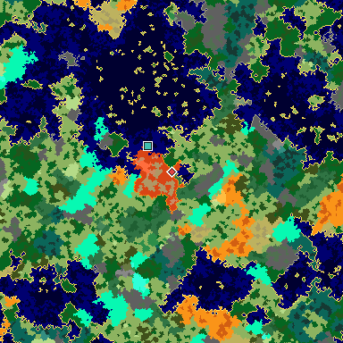 Map of Bedrock seed 543051150 around the world origin