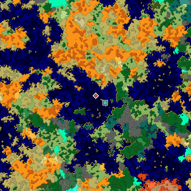 Map of Bedrock seed -125144469 around the world origin
