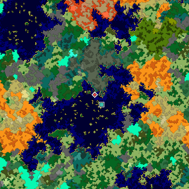 Map of Bedrock seed -1633674052 around the world origin