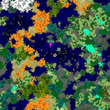 Map of Bedrock seed 201285438 around the world origin