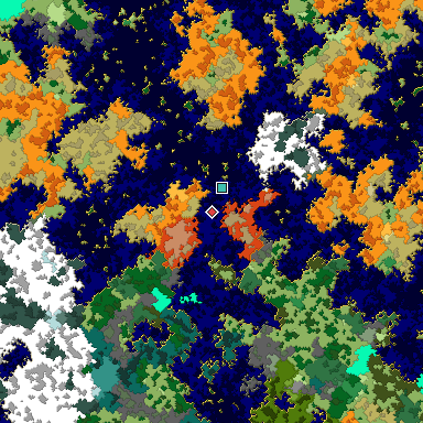 Map of Bedrock seed -2018771747 around the world origin