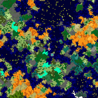 Map of Bedrock seed -1386919384 around the world origin