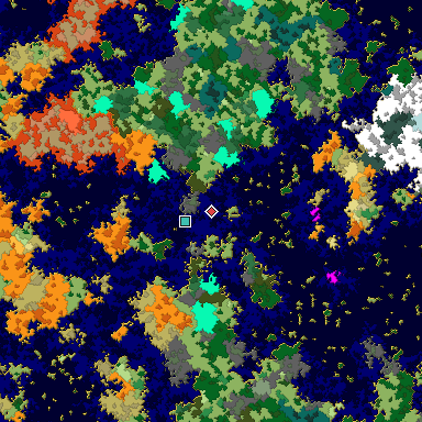 Map of Bedrock seed 1386899364 around the world origin