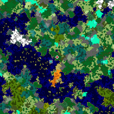 Map of Bedrock seed 419800066 around the world origin