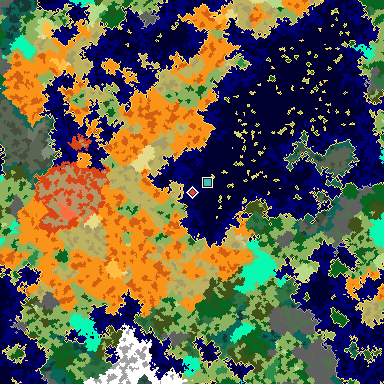 Map of Bedrock seed 1368470847 around the world origin
