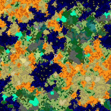 Map of Bedrock seed 1021213433 around the world origin