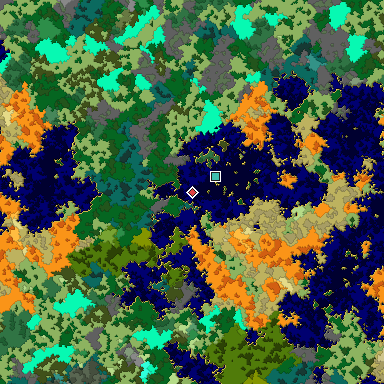Map of Bedrock seed -124428936 around the world origin