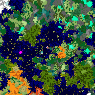 Map of Bedrock seed 464778208 around the world origin