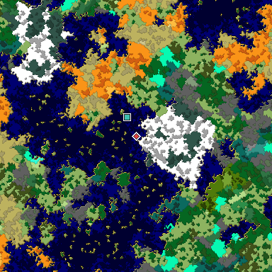Map of Bedrock seed -2113044467 around the world origin