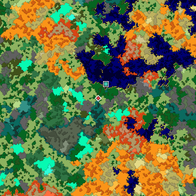 Map of Bedrock seed 1487027386 around the world origin
