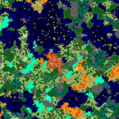 Map of Bedrock seed 543051150 around the world origin