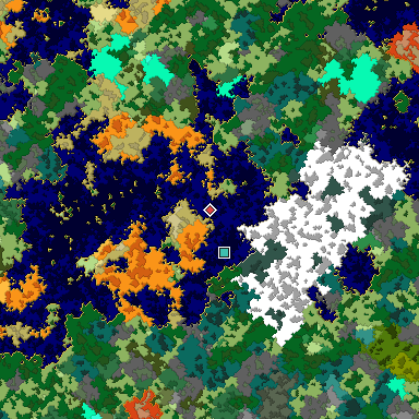 Map of Bedrock seed 835254948 around the world origin