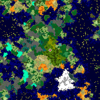 Map of Bedrock seed 1736248963 around the world origin