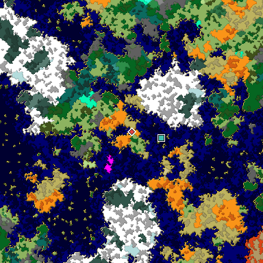 Map of Bedrock seed 545991393 around the world origin