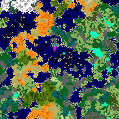 Map of Bedrock seed 201285438 around the world origin