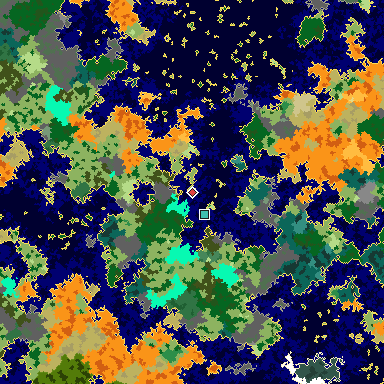 Map of Bedrock seed -1386919384 around the world origin