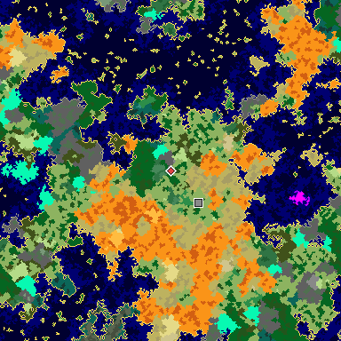 Map of Bedrock seed -1034113495 around the world origin