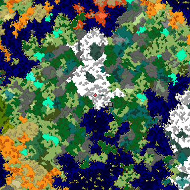 Map of Bedrock seed -1309276000 around the world origin