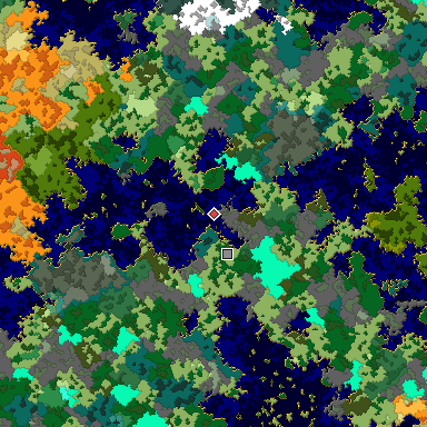 Map of Bedrock seed 1158764871 around the world origin