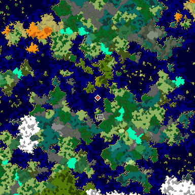 Map of Bedrock seed 329517950 around the world origin