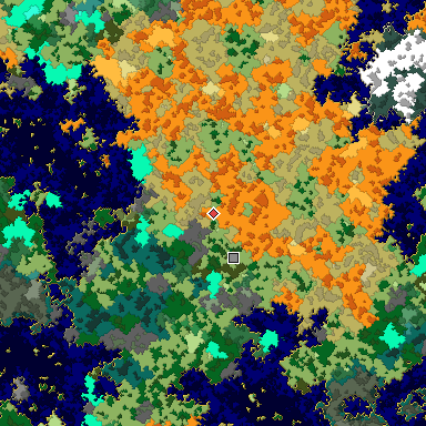 Map of Bedrock seed -1218279393 around the world origin