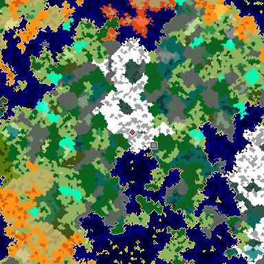 Map of Bedrock seed -1309276000 around the world origin