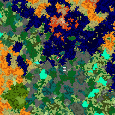 Map of Bedrock seed 614474542 around the world origin