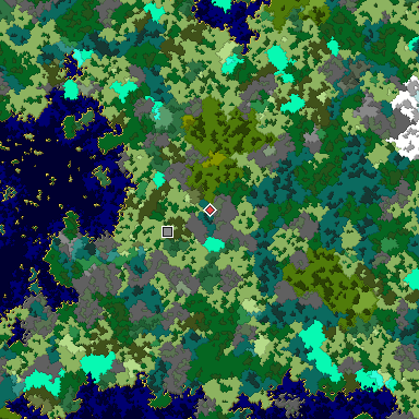 Map of Bedrock seed -928630099 around the world origin