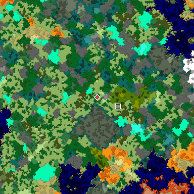 Map of Bedrock seed 1980789117 around the world origin